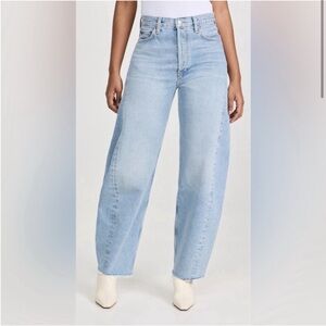 AGolde Luna High Rise Pieced Taper Jean Size 32